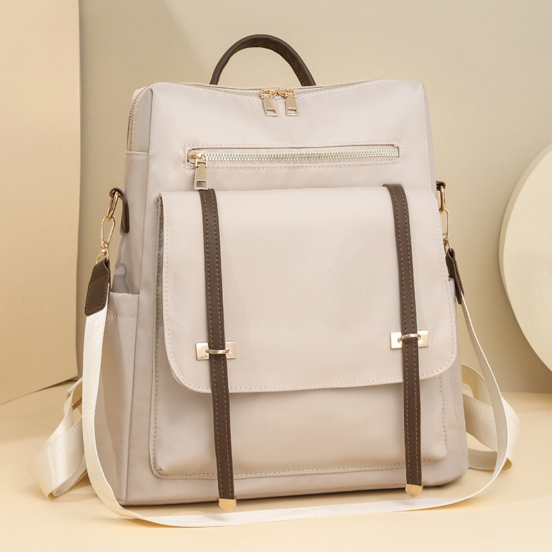 Női Oxford anyagú hátizsák mindennapi használatra — cipzáras nyitás, vízálló és kopásálló, belső cipzáras zseb és zseb a telefont számára, háromdimenziós külső