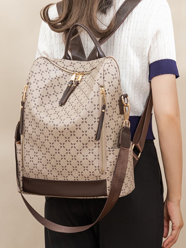 PVC-anyagú női hátizsák, lopás elleni, nagy kapacitású, cipzáros nyitás, vízálló