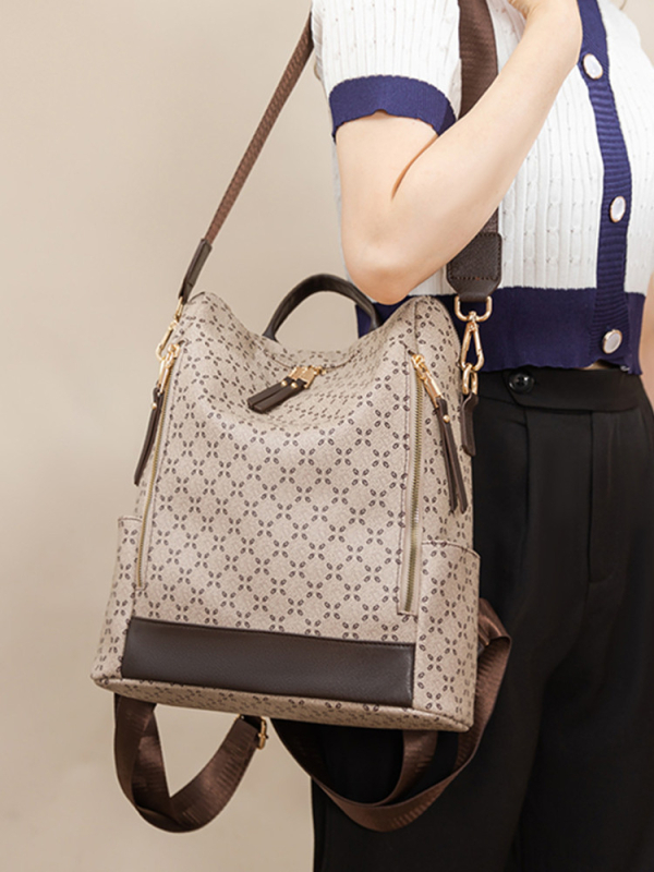 PVC-anyagú női hátizsák, lopás elleni, nagy kapacitású, cipzáros nyitás, vízálló