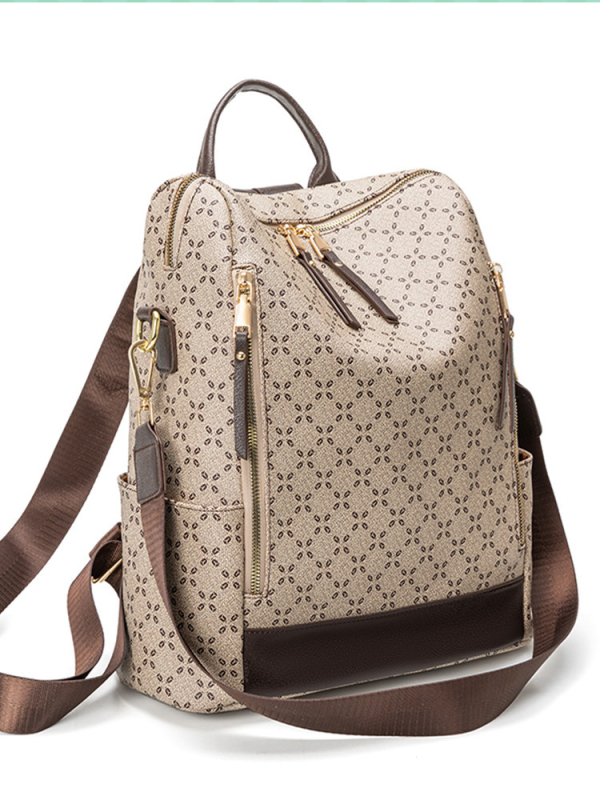 PVC-anyagú női hátizsák, lopás elleni, nagy kapacitású, cipzáros nyitás, vízálló