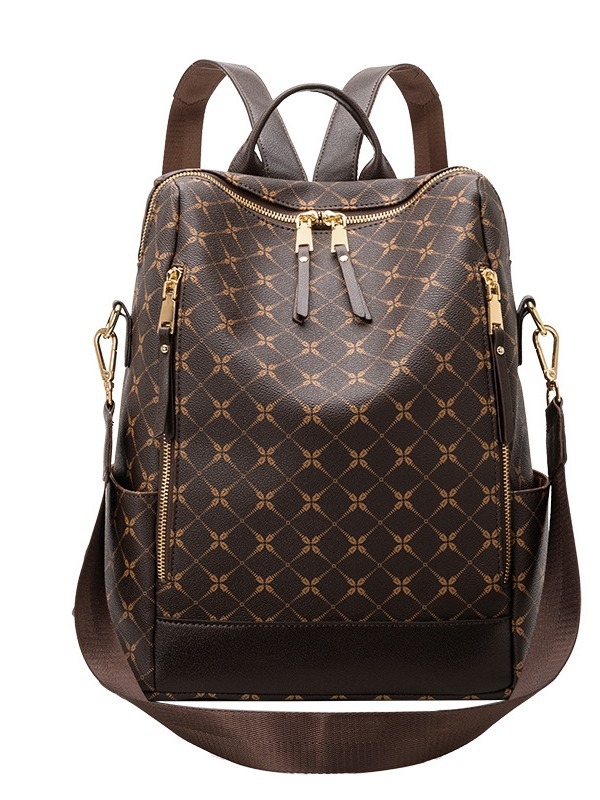 PVC-anyagú női hátizsák, lopás elleni, nagy kapacitású, cipzáros nyitás, vízálló