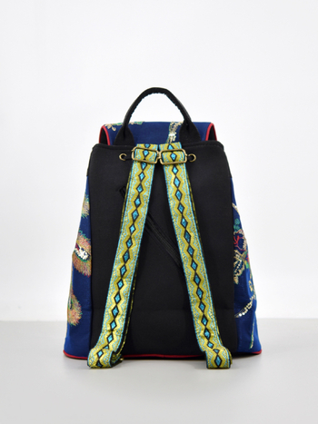 Σακίδιο από καμβά με κεντημένο λουλουδάτο σχέδιο, επένδυση από πολυεστέρα-βαμβάκι, λογοτεχνικό κινεζικό στυλ — Ancient Road Ringing Bells