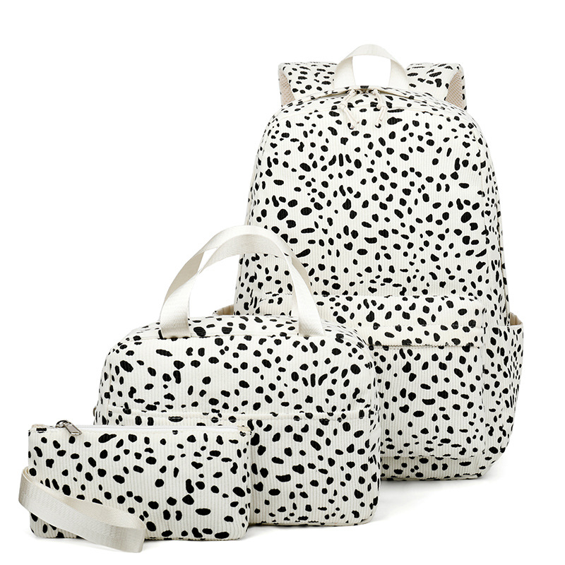 Lányoknak szóló iskolatáska, vászonból, gyümölcsös mintával, 20–35L kapacitás, 16 hüvelykes laptop kompatibil