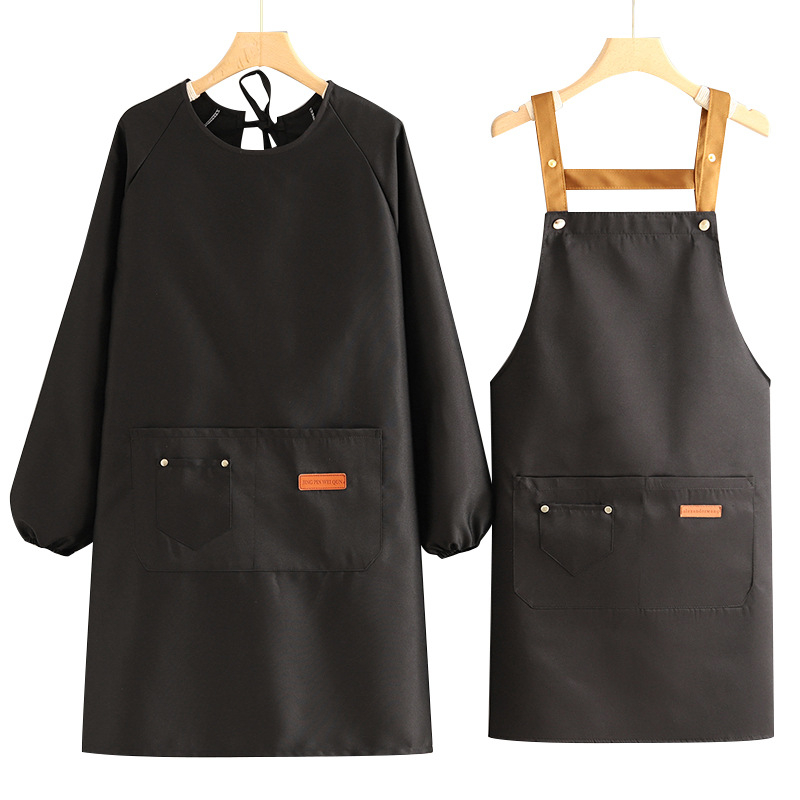 Hao Jin ujjúval ellátott kötény cateringhez, poliészter-pamutszövet, folt- és kopásálló