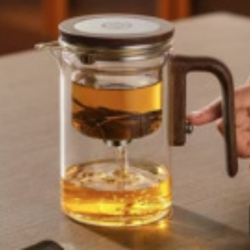 Γυάλινη τσαγιέρα με πιεστό φίλτρο για τσάι, 600–800 ml, χειροποίητη, ανθεκτική στη θερμότητα, προσαρμόσιμη