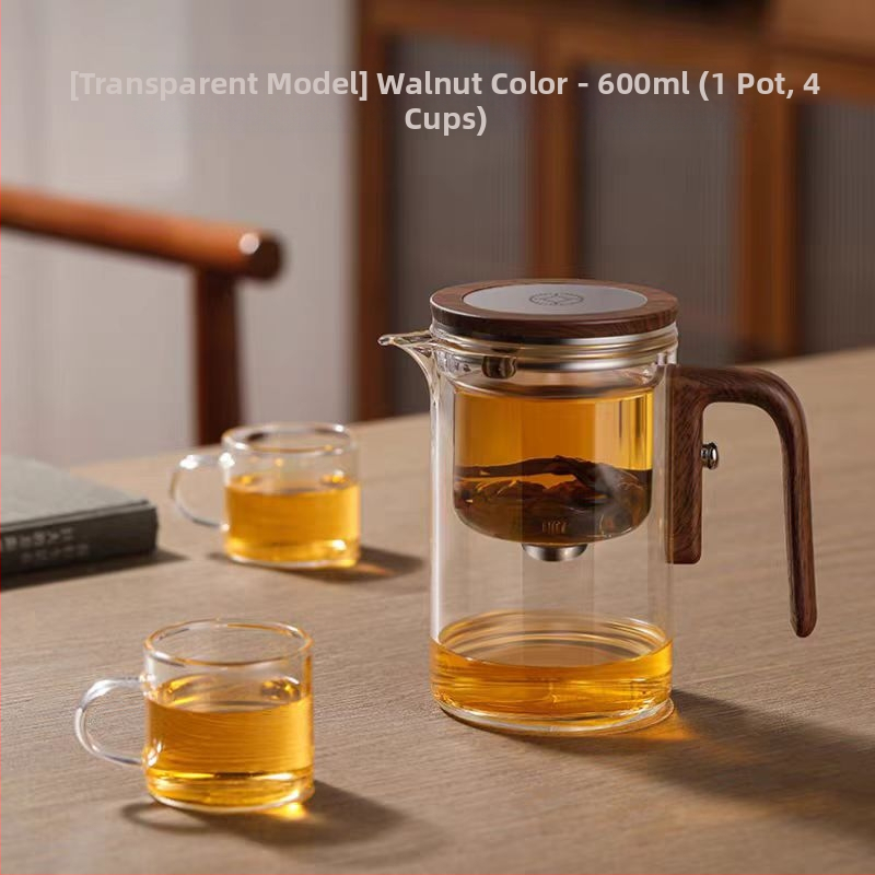 Γυάλινη τσαγιέρα με πιεστό φίλτρο για τσάι, 600–800 ml, χειροποίητη, ανθεκτική στη θερμότητα, προσαρμόσιμη