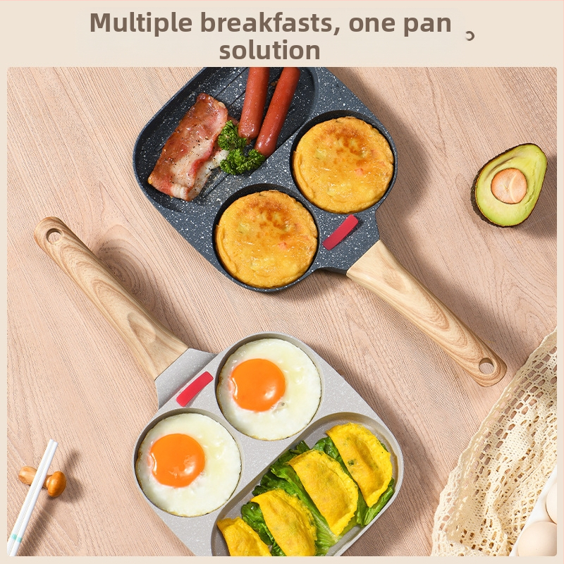 OTTOGI Нон-стик пан за закуска: яйца и бургер, алуминиева сплав, модел DC-G2PH, 0,6 кг, подходящ за стандартни котлони.