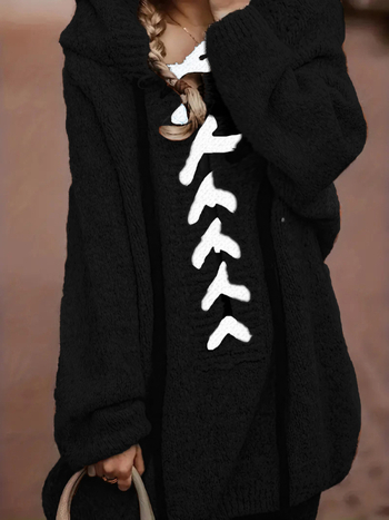 Γυναικείο φούτερ με κουκούλα, μονόχρωμο, πολυεστέρας, μακριές μανίκες, μεσαίου μήκους, κανονική γραμμή