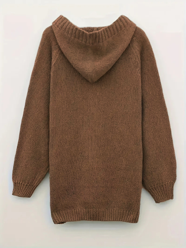 Γυναικείο φούτερ με κουκούλα, μονόχρωμο, πολυεστέρας, μακριές μανίκες, μεσαίου μήκους, κανονική γραμμή