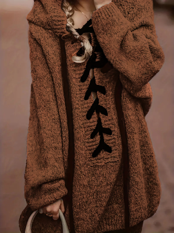 Γυναικείο φούτερ με κουκούλα, μονόχρωμο, πολυεστέρας, μακριές μανίκες, μεσαίου μήκους, κανονική γραμμή