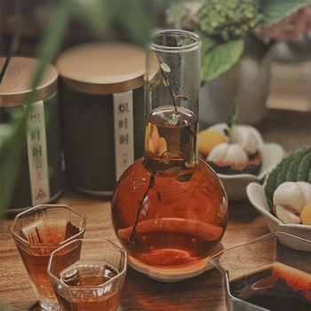 Чаша за чай - стъклена, новокитайски стил, еднослойна, шестчленен комплект, печат на лого наличен