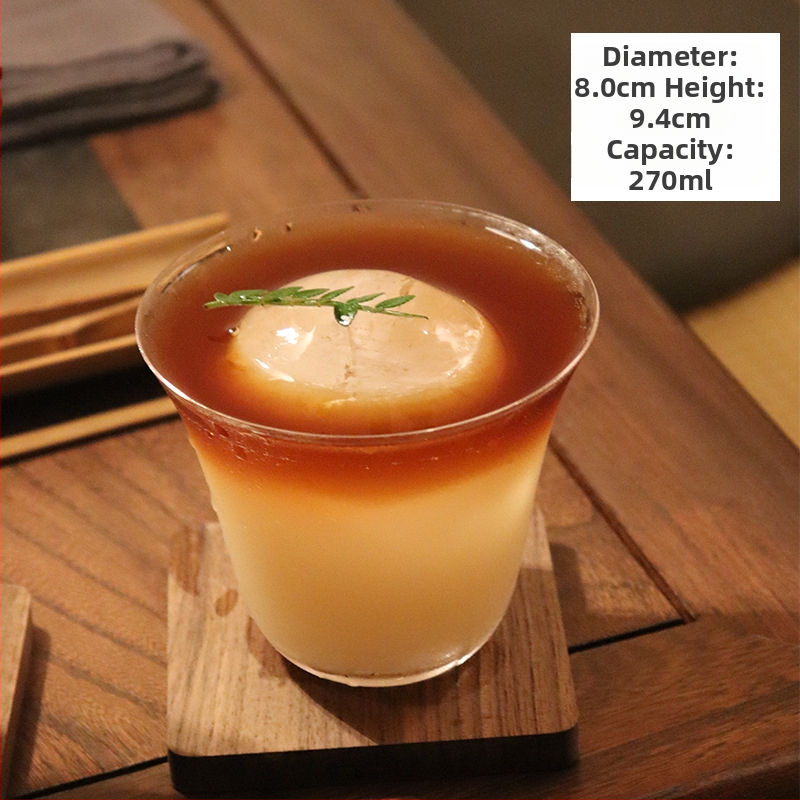 Чаша за чай - стъклена, новокитайски стил, еднослойна, шестчленен комплект, печат на лого наличен