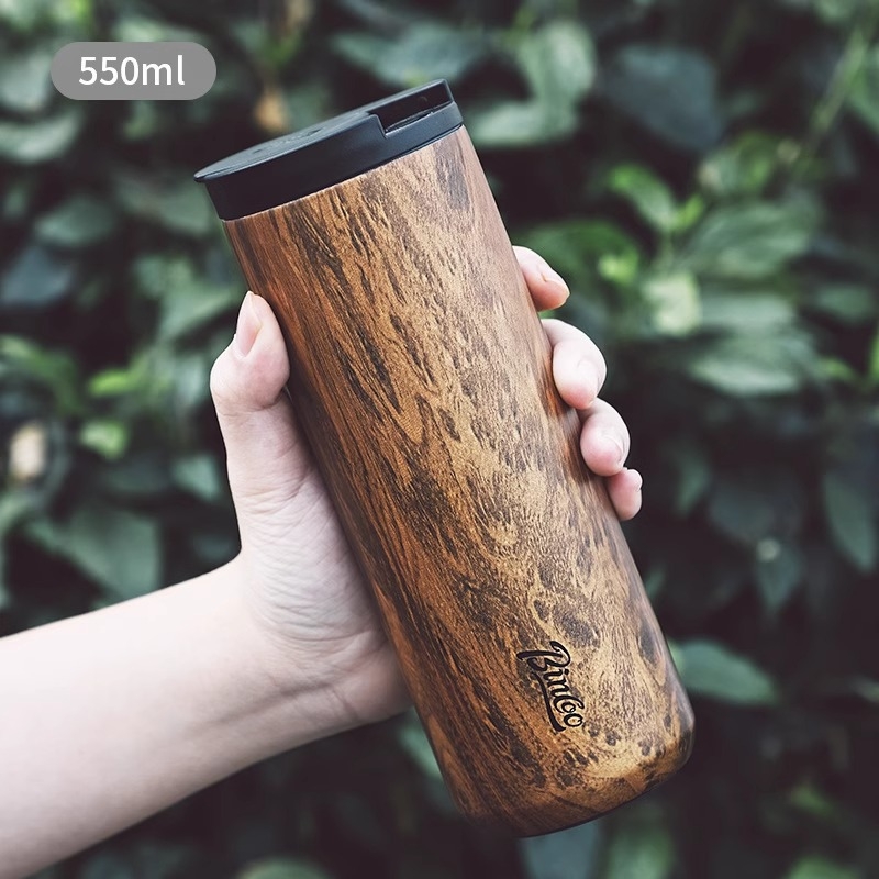 Kavos puodelis – modernus minimalistinis stilius, spausdintas logotipas, tinkama biurui, namams, automobiliui ir lauko naudojimui, svoris 0,3 kg