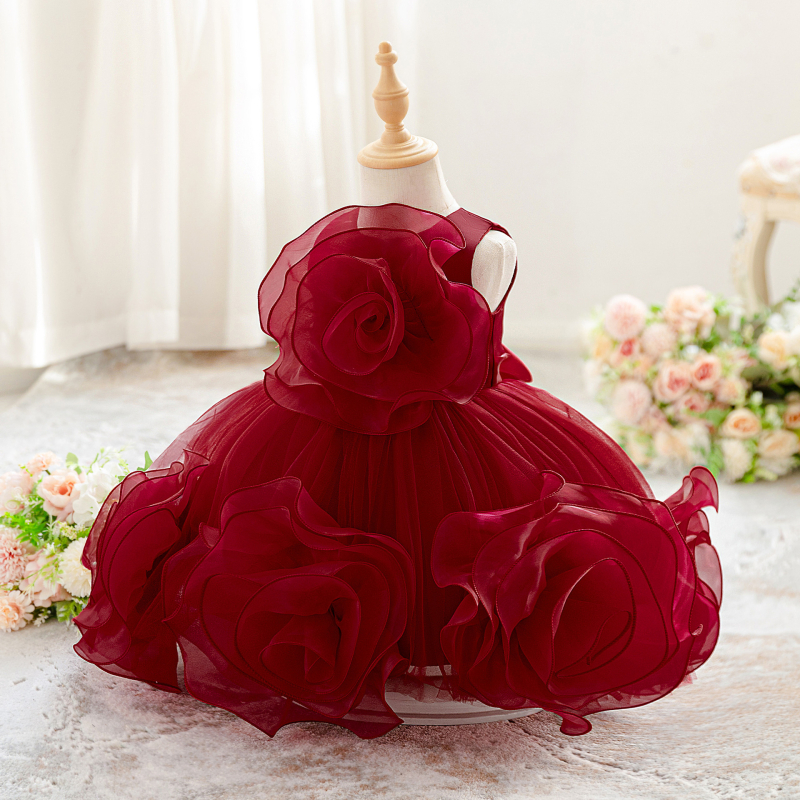 Rochie pentru copii fără mâneci, din plasă, stil prințesă, cu aplicație pentru nunți — amestec poliester-bumbac, căptușeală din bumbac, pliuri, spălare enzimatică, vara 2025