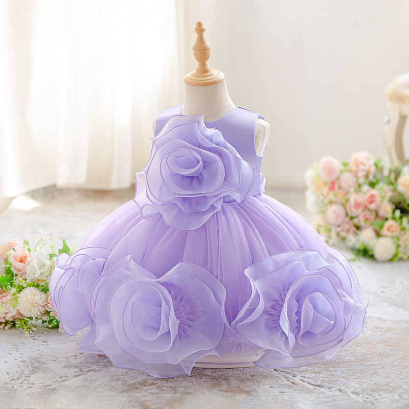 Rochie pentru copii fără mâneci, din plasă, stil prințesă, cu aplicație pentru nunți — amestec poliester-bumbac, căptușeală din bumbac, pliuri, spălare enzimatică, vara 2025