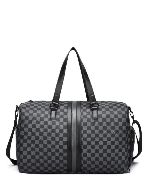 Férfi utazótáska kockás mintával, PVC anyag, vízálló és kopásálló, multifunkcionális hátizsák