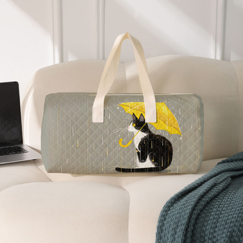 Τσάντα ταξιδιού με εκτύπωση γάτας, μεγάλη χωρητικότητα — MONSTD, πολυεστέρας, διαπνέουσα και ανθεκτική στη φθορά, επένδυση πολυεστερική, Άνοιξη 2025