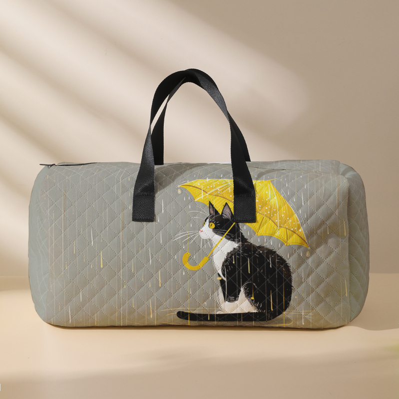 Τσάντα ταξιδιού με εκτύπωση γάτας, μεγάλη χωρητικότητα — MONSTD, πολυεστέρας, διαπνέουσα και ανθεκτική στη φθορά, επένδυση πολυεστερική, Άνοιξη 2025