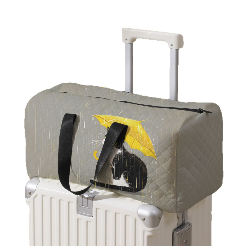 Τσάντα ταξιδιού με εκτύπωση γάτας, μεγάλη χωρητικότητα — MONSTD, πολυεστέρας, διαπνέουσα και ανθεκτική στη φθορά, επένδυση πολυεστερική, Άνοιξη 2025