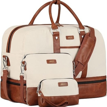 PLYMEE LGLB26 Τσάντα ταξιδιού — καμβάς, χωρητικότητα 20–35L, άνοιγμα με φερμουάρ, εσωτερική θήκη με φερμουάρ, unisex