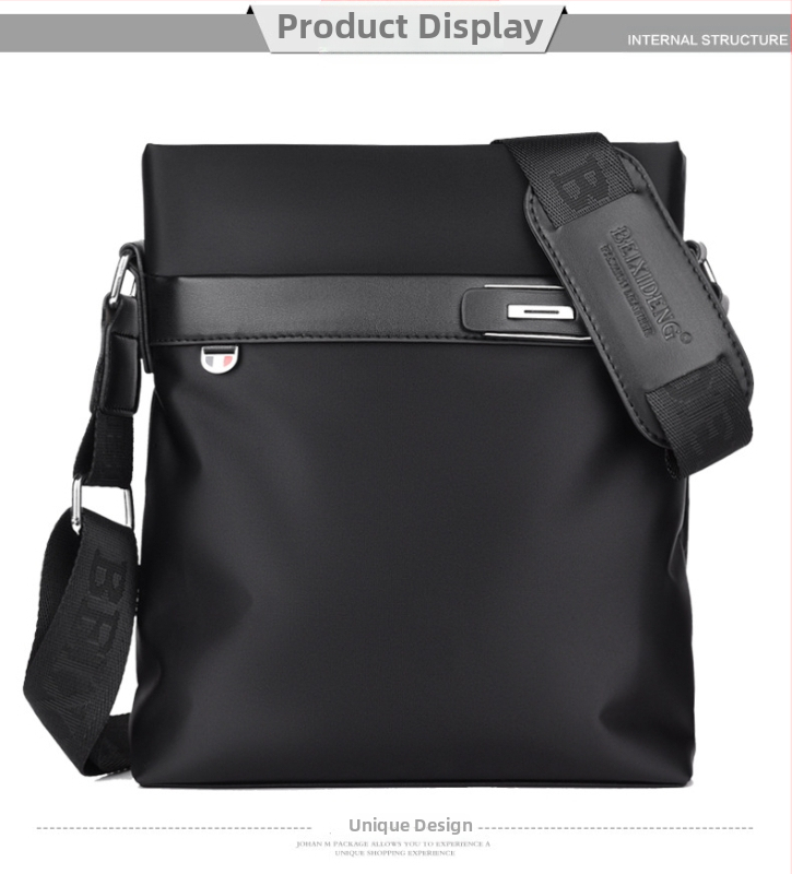 Prince Bird Oxford vīriešu plecu soma – vertikāla kvadrāta forma, rāvējslēdzējs, iekšējās kabatas (ar rāvējslēdzēju, telefona kabata, ID kabata), piemērota 8 collu klēpjdatoram