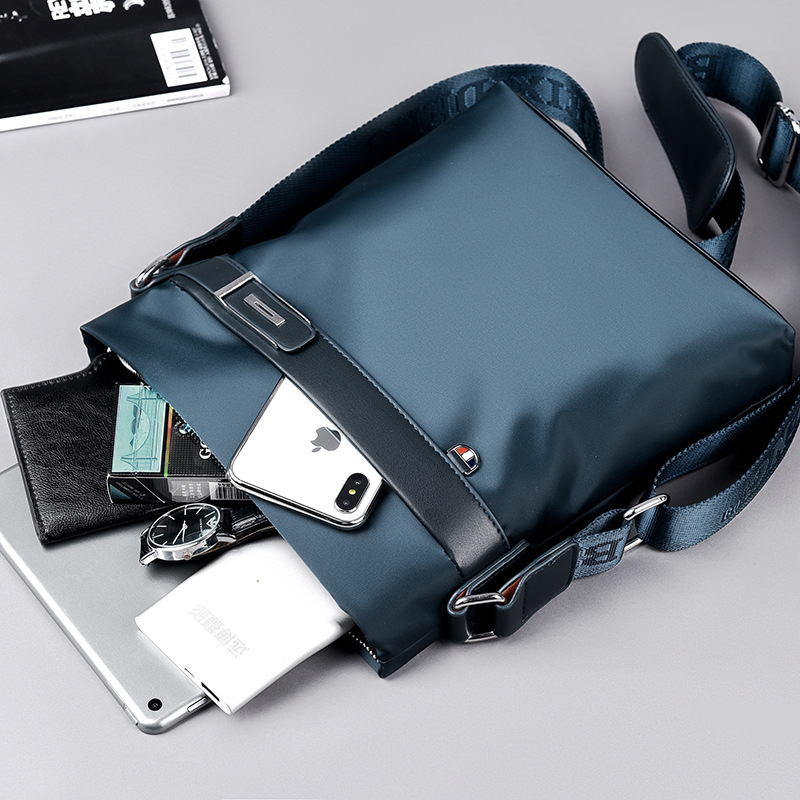 Prince Bird Oxford vīriešu plecu soma – vertikāla kvadrāta forma, rāvējslēdzējs, iekšējās kabatas (ar rāvējslēdzēju, telefona kabata, ID kabata), piemērota 8 collu klēpjdatoram