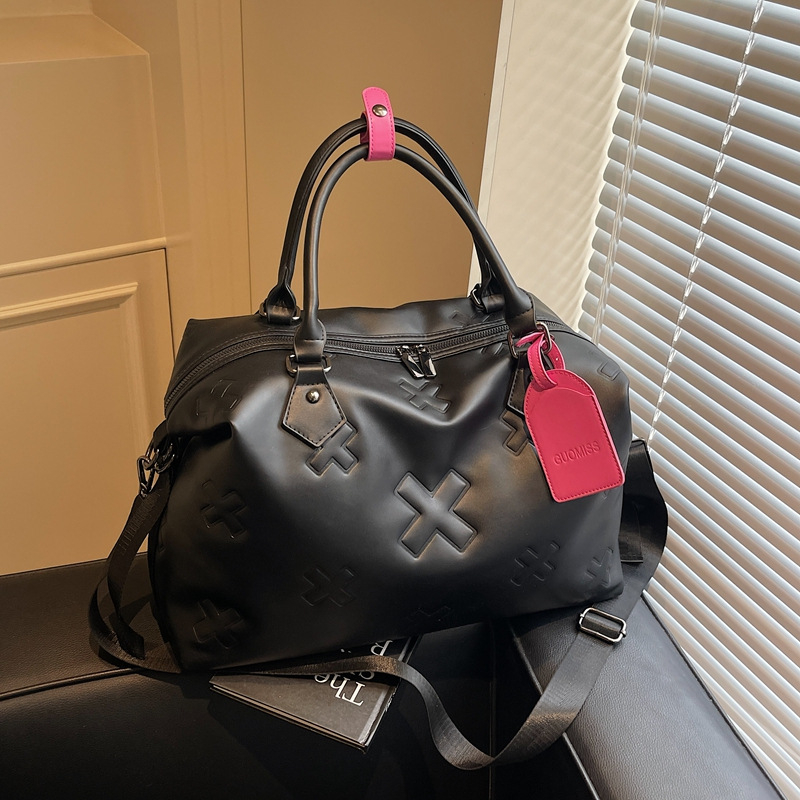 Чанта за ръчен багаж и спортна чанта с отделение за сухо и мокро, 20–35 л, PU кожа, унисекс, геометричен принт, уличен стил