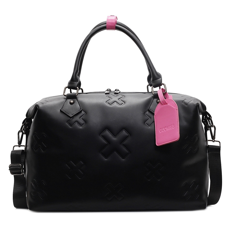 Чанта за ръчен багаж и спортна чанта с отделение за сухо и мокро, 20–35 л, PU кожа, унисекс, геометричен принт, уличен стил