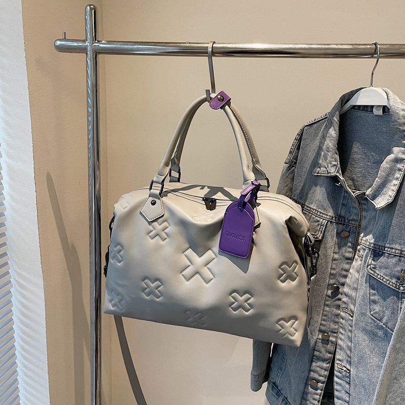 Чанта за ръчен багаж и спортна чанта с отделение за сухо и мокро, 20–35 л, PU кожа, унисекс, геометричен принт, уличен стил