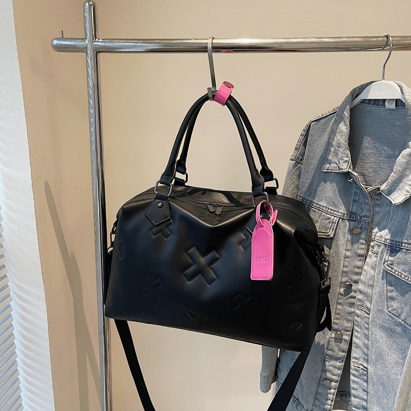 Чанта за ръчен багаж и спортна чанта с отделение за сухо и мокро, 20–35 л, PU кожа, унисекс, геометричен принт, уличен стил