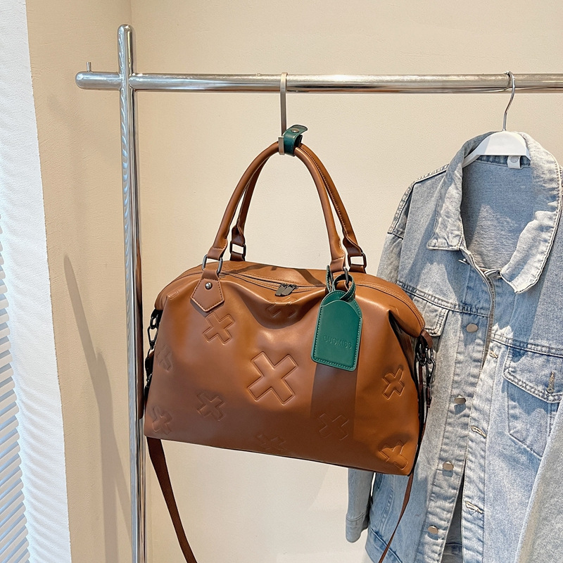 Чанта за ръчен багаж и спортна чанта с отделение за сухо и мокро, 20–35 л, PU кожа, унисекс, геометричен принт, уличен стил