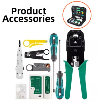 Jillway мрежов комплект инструменти с тестер за кабели и RJ45 конектори — инструменти от въглеродна стомана за монтаж и поддръжка на мрежи