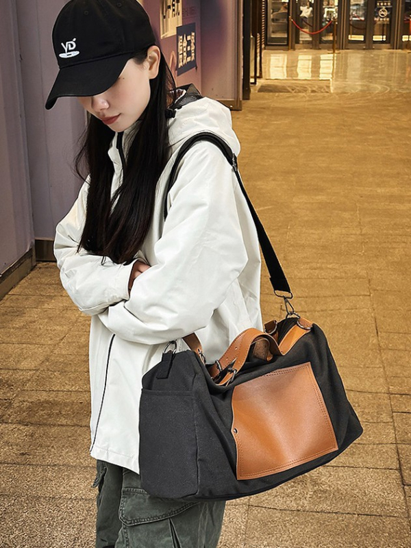 Retro vászon utazótáska, 20–35L, uniszex, lélegző, vízálló, bővíthető