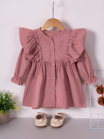 Vaikų suknelė – saldus A linijos siluetas – 100% poliesteris – pavasaris ir ruduo – 3–8 metų mergaitėms