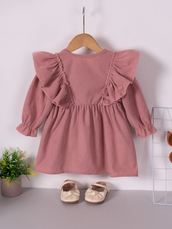 Vaikų suknelė – saldus A linijos siluetas – 100% poliesteris – pavasaris ir ruduo – 3–8 metų mergaitėms