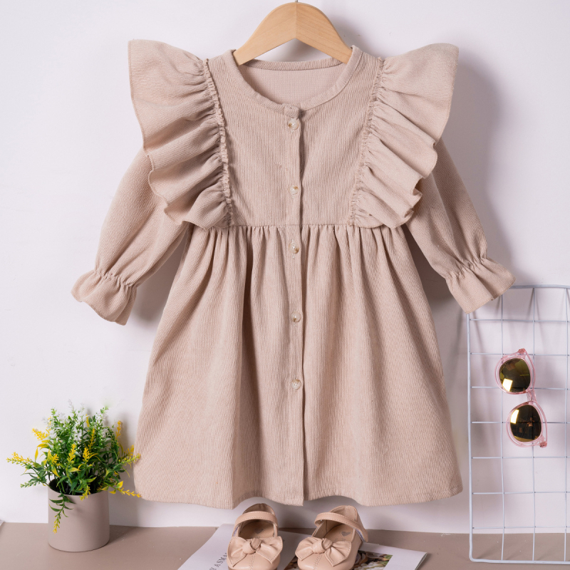 Vaikų suknelė – saldus A linijos siluetas – 100% poliesteris – pavasaris ir ruduo – 3–8 metų mergaitėms