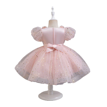 Mergaitėms princesės suknelė su trumpomis rankovėmis, 65% poliesteris, pamušalas 100% medvilnė, torto stiliaus sijonas, 3–8 metų amžiaus, Knivini