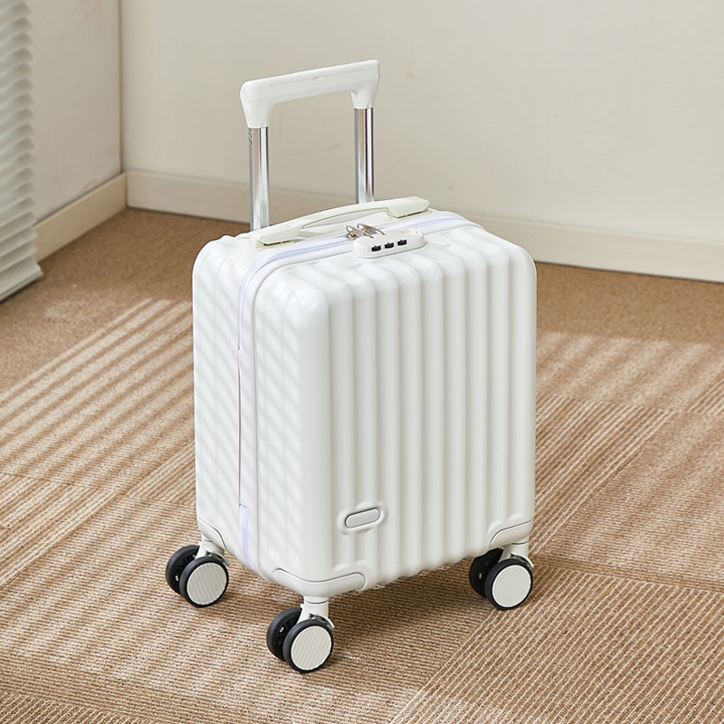Valiză cabină de 14 inch cu mâner telescopic, roți universale silențioase, ușoară, cu cârlig