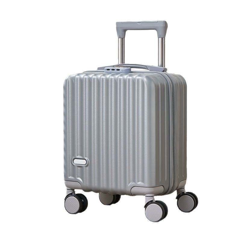 Valiză cabină de 14 inch cu mâner telescopic, roți universale silențioase, ușoară, cu cârlig