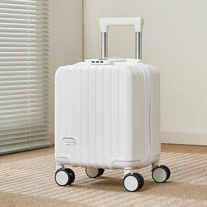 Valiză cabină de 14 inch cu mâner telescopic, roți universale silențioase, ușoară, cu cârlig