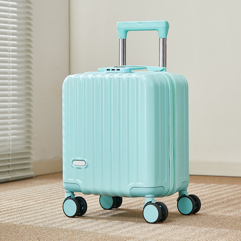 Valiză cabină de 14 inch cu mâner telescopic, roți universale silențioase, ușoară, cu cârlig