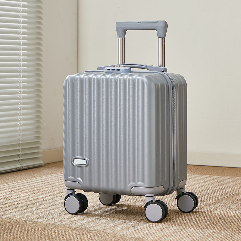 Valiză cabină de 14 inch cu mâner telescopic, roți universale silențioase, ușoară, cu cârlig