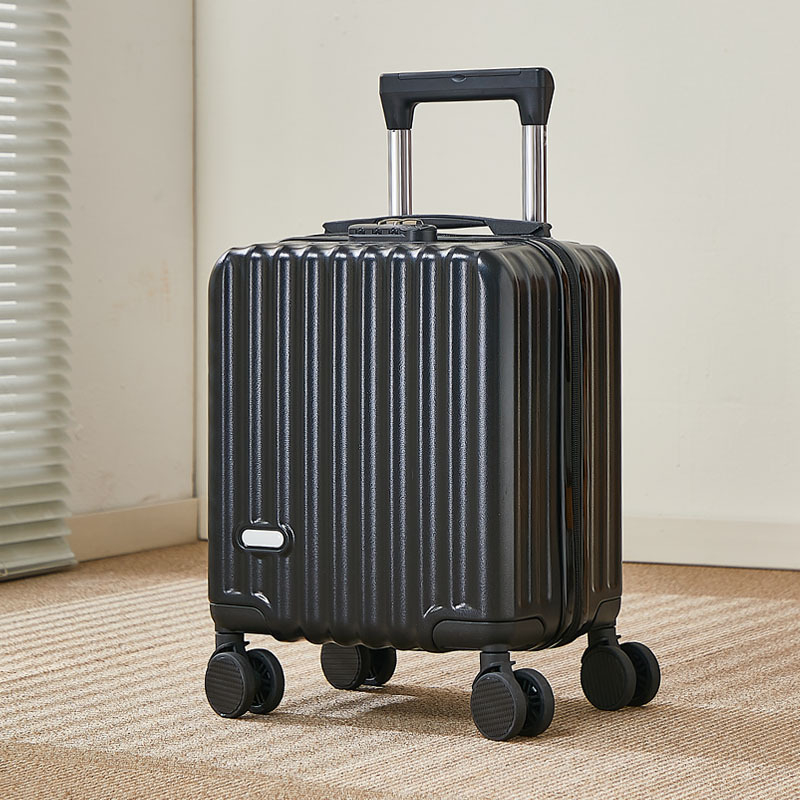 Valiză cabină de 14 inch cu mâner telescopic, roți universale silențioase, ușoară, cu cârlig