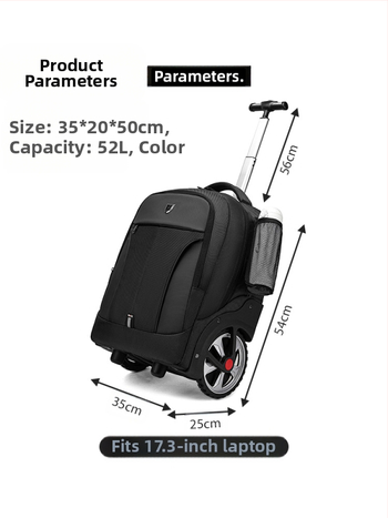 Επιχειρηματικό σακίδιο με ρόδες — φερμουάρ, πολυεστέρας, 3 κιλά, ιδανικό για επαγγελματικά ταξίδια