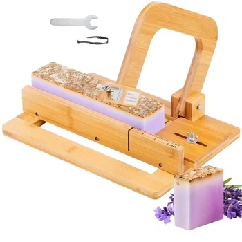 Drveni rezac sapuna – ručno izrađena kompaktna stolna ploča za rezanje za DIY sapune s prilagodljivom debljinom