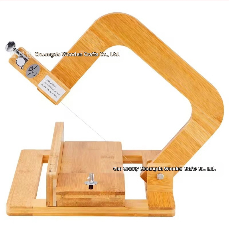 Drevený rezací nástroj na mydlo – ručne vyrobená kompaktná stolná pomôcka pre DIY mydla s nastaviteľnou hrúbkou