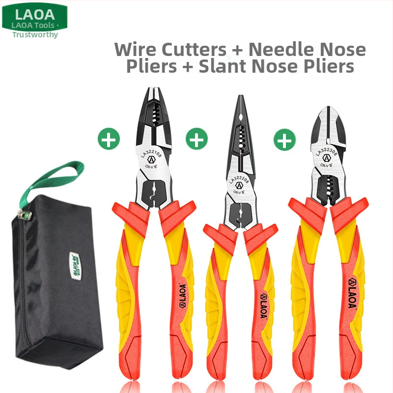 Clește izolat cu VDE pentru tăiere și crimparea cablurilor, clește cu vârf ascuțit pentru electricieni, electronică, reparații auto