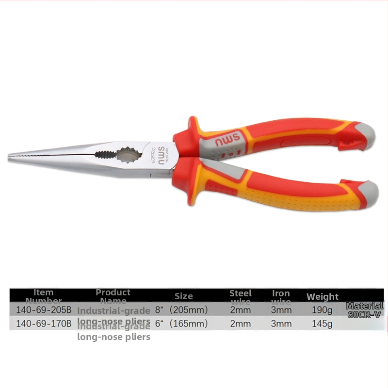 SMU adatos replės su smaigiu galu, modelis 140-69-205B, specialus plienas, daugiafunkcinis įrankis