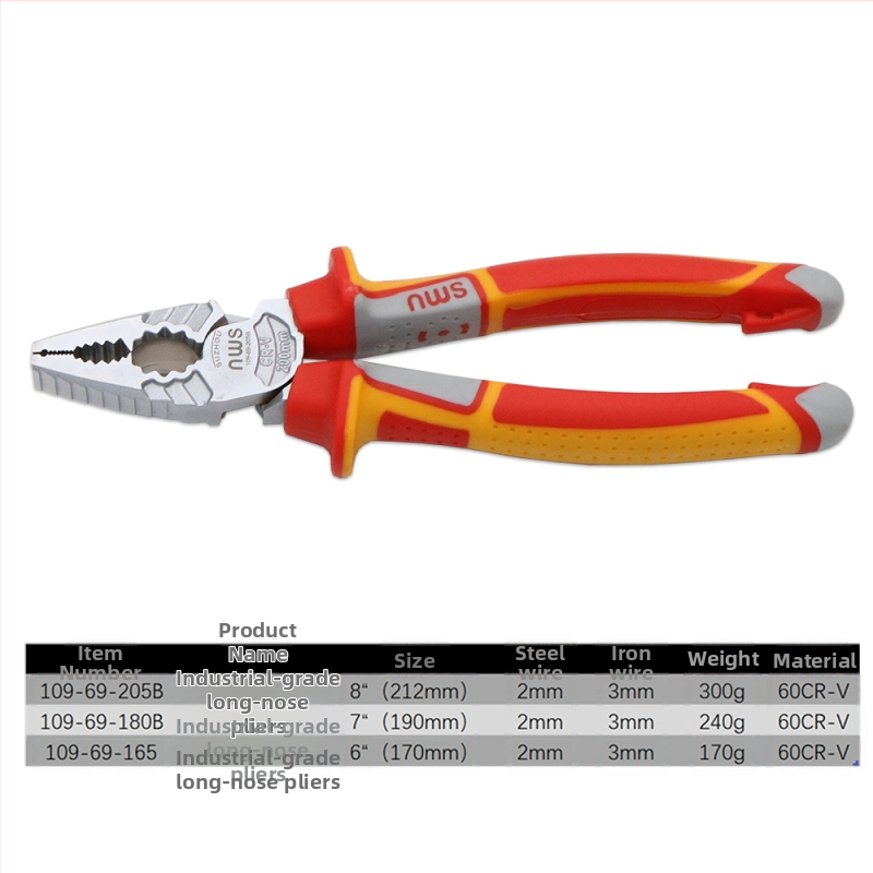 SMU adatos replės su smaigiu galu, modelis 140-69-205B, specialus plienas, daugiafunkcinis įrankis