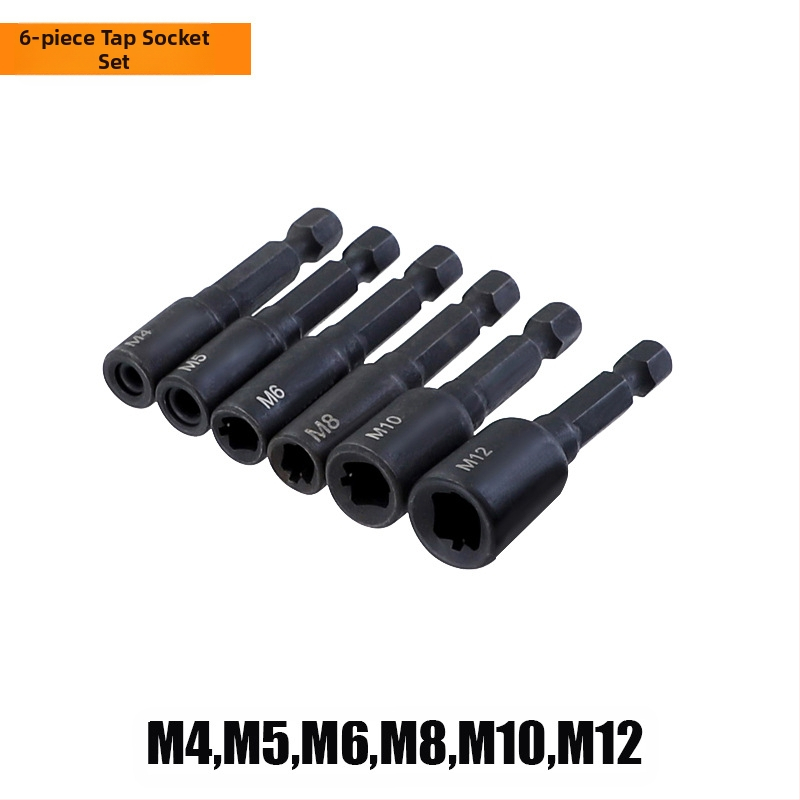 Машинен тап-патрон с удължен нос, 1/4 шестогранен патрон, за резбово нарязване, диапазон M4–M16, за формово производство